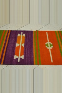 3x14 Colorful Turkish Kilim Rug Runner 90,415 - Turkish Rug Runner  $i