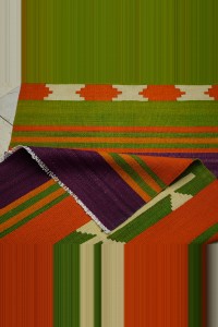 3x14 Colorful Turkish Kilim Rug Runner 90,415 - Turkish Rug Runner  $i