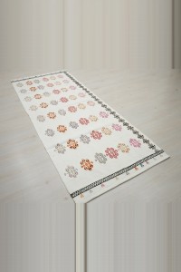 3x8 Cotton On Cotton Adana Kilim Rug 92,240 - Turkish Rug Runner  $i