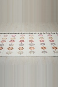 3x8 Cotton On Cotton Adana Kilim Rug 92,240 - Turkish Rug Runner  $i