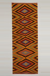Turkish Rug Runner 4x10 Orange Turkish Kilim Rug Runner. 110,302