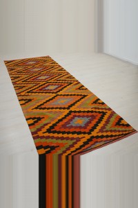 4x10 Orange Turkish Kilim Rug Runner. 110x302 - Turkish Rug Runner  $i