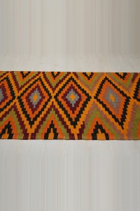 4x10 Orange Turkish Kilim Rug Runner. 110x302 - Turkish Rug Runner  $i