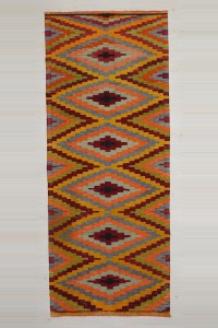 Turkish Rug Runner 4x10 Orange Turkish Kilim Rug Runner. 117,291