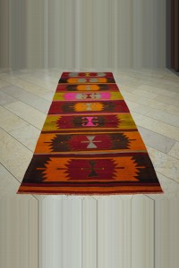 4x11 Colorful Old Cappadocia Kilim Rug 123,343 - Turkish Kilim Rug  $i