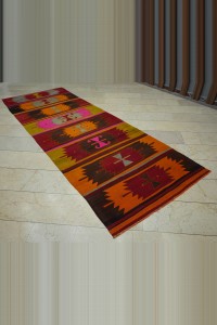 4x11 Colorful Old Cappadocia Kilim Rug 123,343 - Turkish Kilim Rug  $i