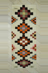Turkish Rug Runner 4x11 Wool Flat Woven Kilim Rug Runner. 130,330