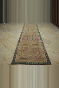 4x13 Long And Wide Brown Wool Kars Carpet Rug Runner 110,403 - Turkish Rug Runner  $i