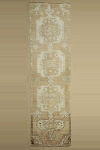 Turkish Rug Runner 4x13 Long Natural Color Kars Rug Runner 112,395