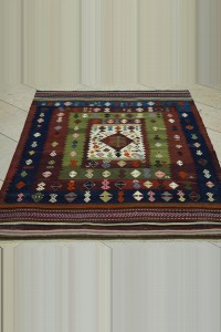 4x5 Old Antique Turkish Kilim Rug 118,162 - Turkish Kilim Rug  $i