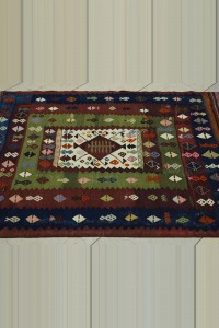 4x5 Old Antique Turkish Kilim Rug 118,162 - Turkish Kilim Rug  $i