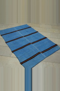 4x5 Overdye Blue Hemp Kilim Rug 110,166 - Turkish Hemp Rug  $i