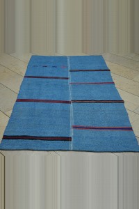4x6.5 Overdye Blue Hemp Kilim Rug 117,198 - Turkish Hemp Rug  $i