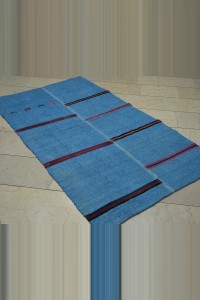 4x6.5 Overdye Blue Hemp Kilim Rug 117,198 - Turkish Hemp Rug  $i