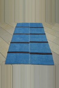 4x6 Overdye Blue Hemp Kilim Rug. 110,178 - Turkish Hemp Rug  $i