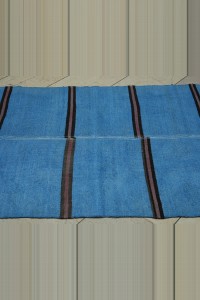 4x6 Overdye Blue Hemp Kilim Rug. 110,178 - Turkish Hemp Rug  $i