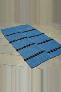4x6 Overdye Blue Hemp Kilim Rug 112,191 - Turkish Hemp Rug  $i