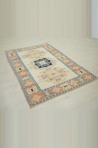 4x6 Wool Vintage Turkish Rug 123,186 - Oushak Rug  $i