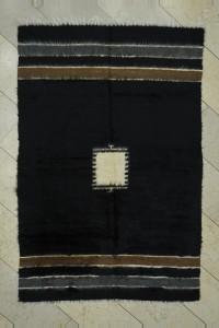 Turkish Natural Rug 4x7 Black And White Siirt Blanket Kilim Rug 134,200