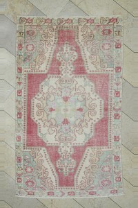Turkish Carpet Rug 4x7 Faded Turkish Oushak Rug 128x221