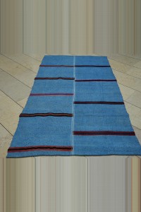 4x7 Overdye indigo Blue Hemp Kilim Rug 117,210 - Turkish Hemp Rug  $i