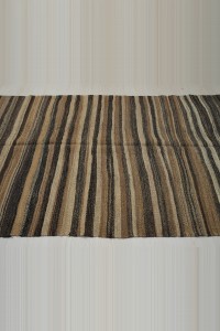 4x8 Stripe Goat Hair Kilim Rug 127,228 - Goat Hair Rug  $i