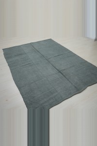 5.5x7 Overdye Gray Hemp Kilim Rug. 167,220 - Turkish Hemp Rug  $i