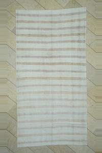 Turkish Hemp Rug 55x11 Stripe Turkish Vintage Hemp Kilim Rug 166,323
