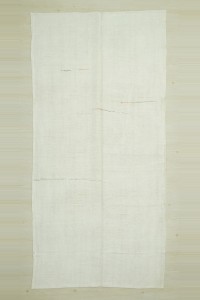 Turkish Hemp Rug 5x10 Plain White Hemp Kilim Rug 154,312