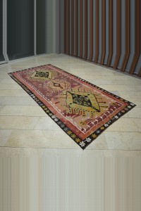 5x11 Colorful Kurdish Kars Kilim Rug 150,332 - Turkish Kilim Rug  $i