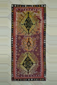 Turkish Kilim Rug 5x11 Colorful Kurdish Kars Kilim Rug 150,332