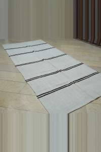 5x11 Dark Brown And White Hemp Rug 152,335 - Turkish Hemp Rug  $i