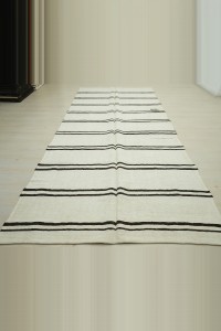 5x12 Brown And White Hemp Kilim Rug 162,373 - Turkish Hemp Rug  $i