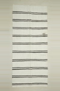 Turkish Hemp Rug 5x12 Brown And White Hemp Kilim Rug 162,373