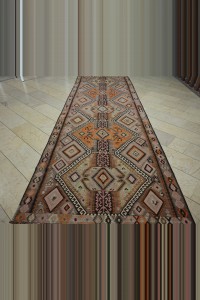 5x14.4 Large Long Old Pastel Kurdish Kars Kilim Rug 154,440 - Turkish Kilim Rug  $i