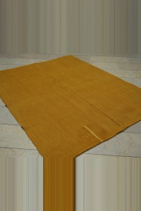 5x7 Overdye Saffron Colors Hemp Kilim Rug 164,202 - Turkish Hemp Rug  $i
