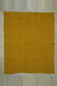 Turkish Hemp Rug 5x7 Overdye Saffron Colors Hemp Kilim Rug 164,202