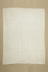 Turkish Hemp Rug 5x7 Plain White Hemp Kilim Rug. 155,206
