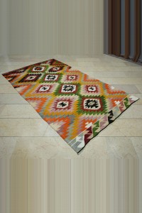 5x8.5 Old Turkish Denizli Kilim Rug 149,260 - Turkish Kilim Rug  $i