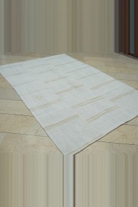 5x8 Minimalist Decor Stripe Hemp Kilim Rug  171,254 - Turkish Hemp Rug  $i