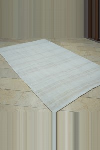 5x8 Modern Stripe Hemp Kilim Rug 160,255 - Turkish Hemp Rug  $i
