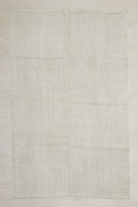 Turkish Hemp Rug 5x8 Palain Off White Organic Hemp Kilim Rug 159,253