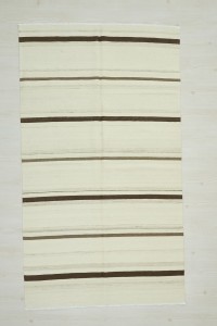 Turkish Natural Rug 5x8 Stripe Pattern Kilim Rug. 140,242