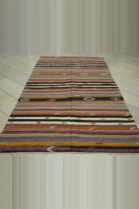 5x9 Colorful Stripe Turkish Kilim Rug 154,285 - Turkish Kilim Rug  $i