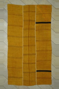 Turkish Hemp Rug 5x9 Overdye Saffron Colors Hemp Rug 161,286