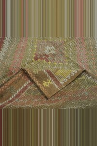 6,4x10 Brown Goat Hair Embroidered Kilim Rug. 195,298 - Turkish Kilim Rug  $i