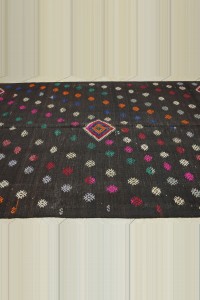 6.4x10 Dark Brown Goat Hair Kilim Rug. 195,310 - Goat Hair Rug  $i