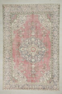 Oushak Rug 6.4x9.6 Modern Vintage Oushak Rug 195,293