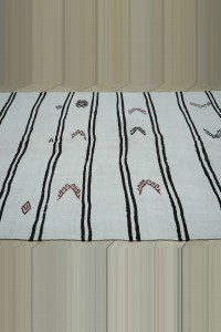 6.5x13 Brown And White Hemp Kilim Rug 200,395 - Turkish Hemp Rug  $i