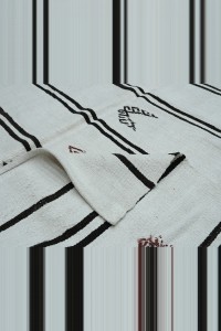 6.5x13 Brown And White Hemp Kilim Rug 200,395 - Turkish Hemp Rug  $i